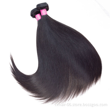 Grade 10A Super Double Drawn Mink Hair Bundles, Indian Double Drawn Virgin Remy Straight Human Hair Weft